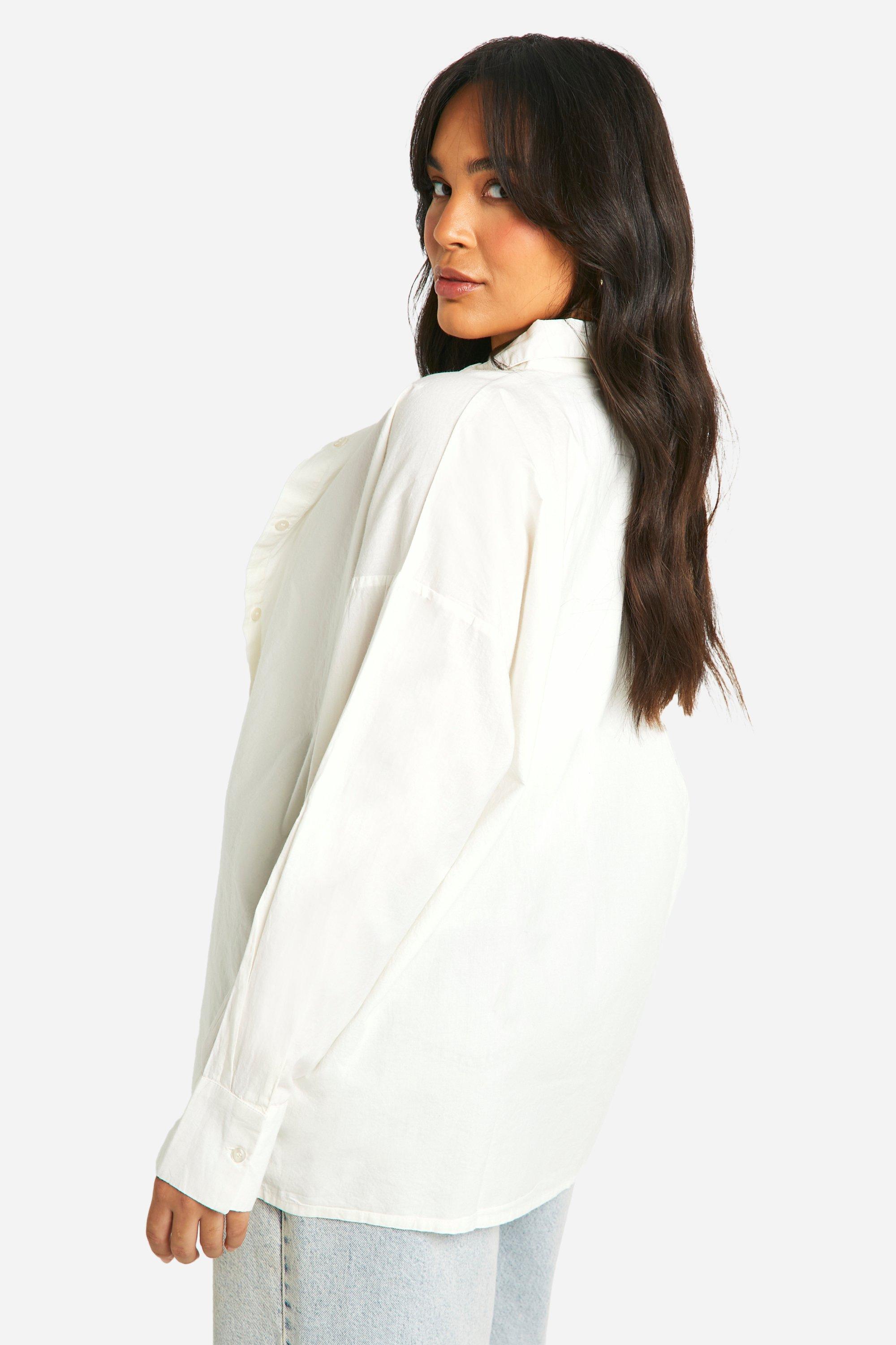 Grande taille Chemise oversize effet popeline de coton boohoo FR